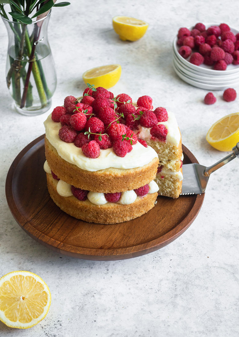 Lemon Raspberry Cake | Nourished Endeavors